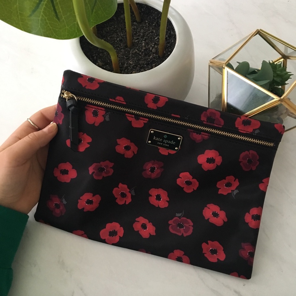 Kate Spade Wilson Road Poppy Print Clutch